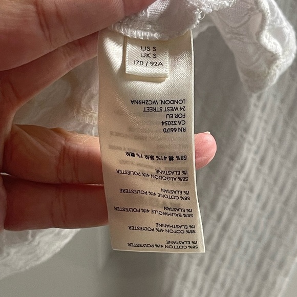 Free People Ladybug Long Sleeve Milkmaid Top White Stretch Eyelet Sweetheart Sm - Picture 5 of 7